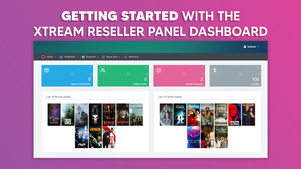 Getting started with the Xtream Reseller Panel Dashboard
